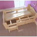 เตียงนอนเด็ก เตียงเดี่ยวสำหรับเด็ก WKD1S สีเบจ ผลิตจากไม้สน Size 150x70x30