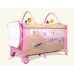 เตียงเด็กplaypen สีฟ้า travel bed พร้อมชั้นวางที่เปลี่ยนผ้าอ้อมเด็กด้านบน