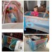 เตียงเด็กplaypen สีฟ้า travel bed พร้อมชั้นวางที่เปลี่ยนผ้าอ้อมเด็กด้านบน