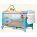 เตียงเด็กplaypen สีฟ้า travel bed พร้อมชั้นวางที่เปลี่ยนผ้าอ้อมเด็กด้านบน